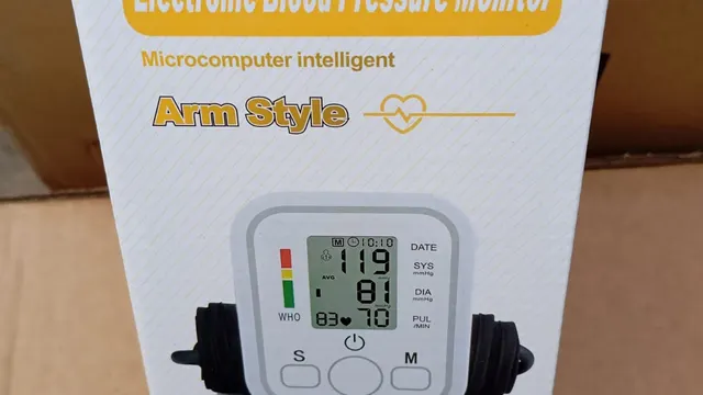 Boxed electronic arm-style blood pressure monitor