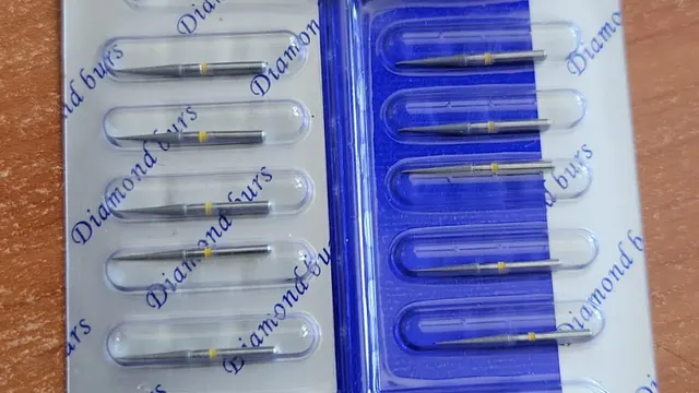 Pack of diamond dental burs in a blister card