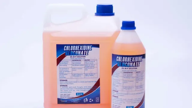 Chlorhexidine Gluconate 5% antiseptic solution in two bottle sizes