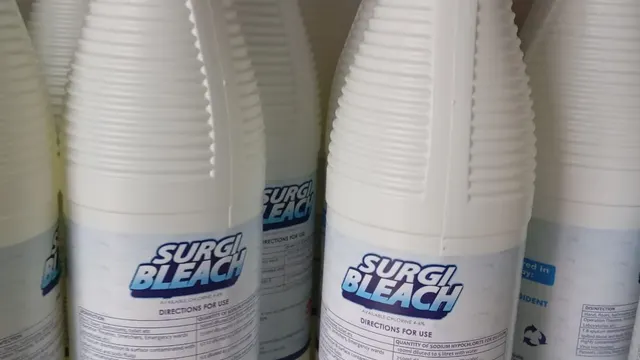 Bottles of Surgi-Bleach disinfectant and whitening bleach